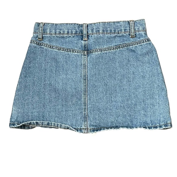 Forever 21 Denim Jean Skirt Size Small Light Blue Lace Up Tie Womens 26X12.5 - Picture 10 of 10